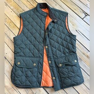 Men's Barbour Quilted Vest - Green and Orange